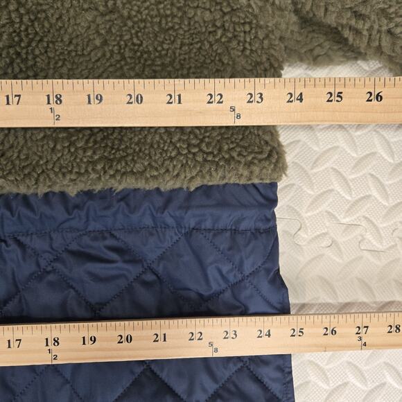 Everlane The Quilted Teddy Coat Womens XL Navy Blue Kalamata Green Mid Length - Picture 12 of 13